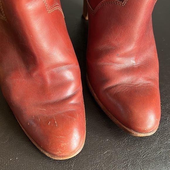 Vintage Leather Mid Height Ankle Boots - Picture 10 of 14